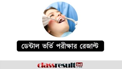 ডেন্টাল ভর্তি পরীক্ষার রেজাল্ট