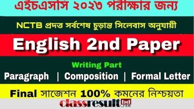 HSC English 2nd Paper Suggestion