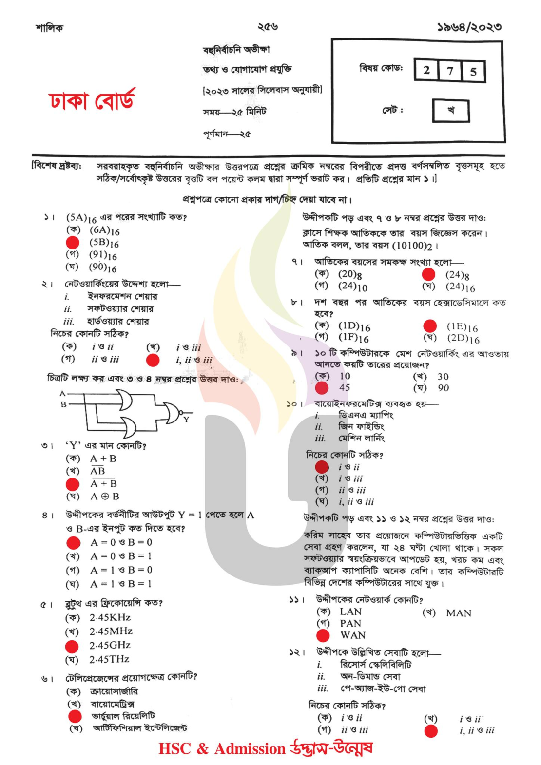 dhak board hsc ict question solution 2023