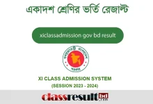 XI Class Admission 1st Merit List Result